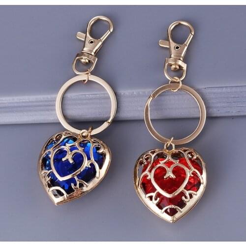 New Design Jewelry Zelda Legend Necklace Same Hollow Love Heart Crystal Chain Pendant Necklaces Movie Fans Gift