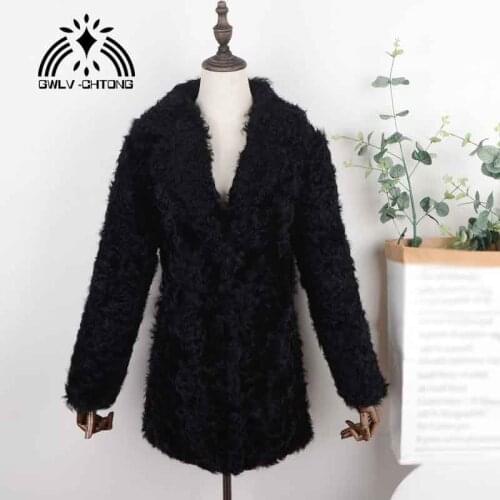 New Real natural genuine womens sheep fur coat ladies English collar ladies fashion jacket outwear