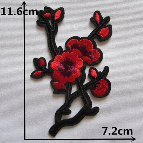 New arrive plum blossom hot melt adhesive applique embroidery patches DIY clothing accessory 1pcs sell free shipping