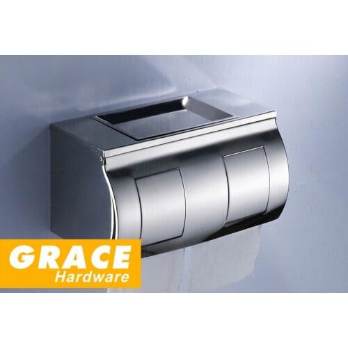 Bathroom Hardware Stainless Steel Box Full Closed Toilet Toilet Paper Holder Roll Paper Towel Rack