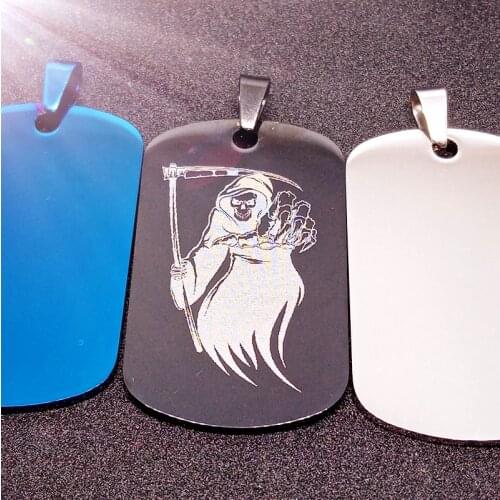 Stainless Steel Grim Reaper of Death Sickle Weapon Skull Mask Sign Charm Necklaces Devil Ghost Demon Skeleton Image Jewelry