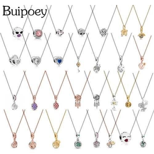 Buipoey Silver Color Tree Of Life Necklace Pendant Necklace For Women Men Boy Girl Original Dinosaur Queen Bee Charm Necklace