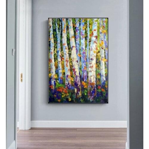 SELFLESSLY Tree Forest Leaf Poster Canvas Painting Wall For Pictures Living Room Landscape Modern Home Decor Colorful Prints