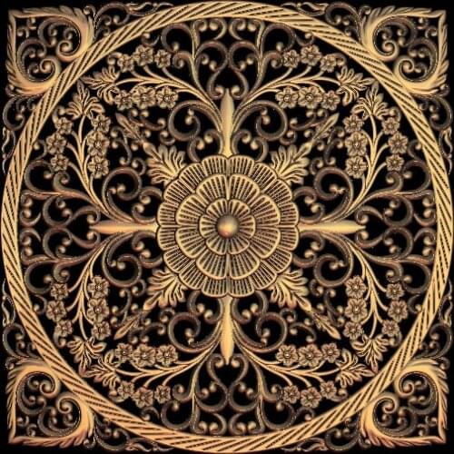 Plate 3D Relief Model in STL format CNC Router Carving Engraving Artcam aspire M131