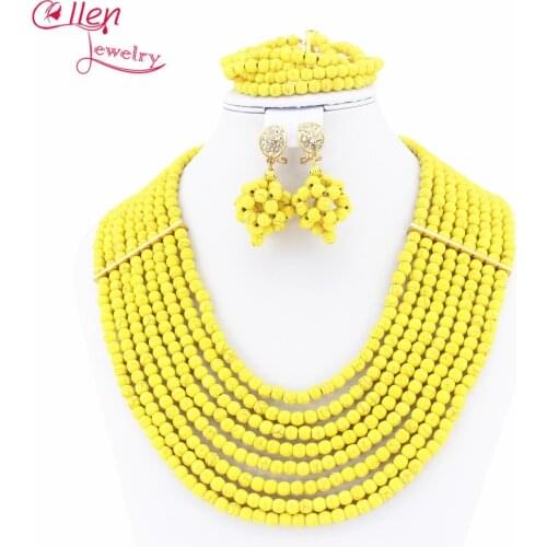 Popular Hot Pink beautiful Jewelry Necklace 8 Rows Nigerian beautiful Necklace Holiday Party Necklace Wedding Gift