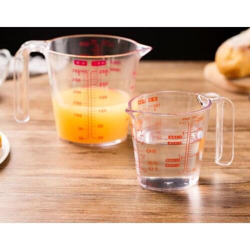 500ml /250ml Transparent Milk Juice Water Measuring Cup With Scale V-Shaped Spout Plastic Measuring Jug Kitchen Baking Tools