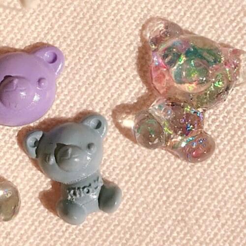 Crystal Epoxy Resin Mold Nail Carving 3D Bear Silicone Mould DIY Crafts Stamping Plate Nails Stencils Manicure Tools W0YA