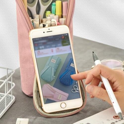 Cute Korean Pencil Bag Creative Multifunctional Student Pen Holder Storage School Stationery Pencil Case Gifts Supplies