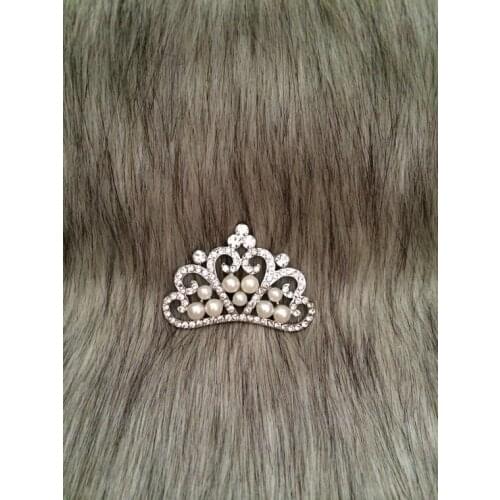 15 pieces White Pearl Tiara Rhinestone Buttons Crystal Tiara Bow Embellishment Bridal Wedding Embellishment for brooch bouquet