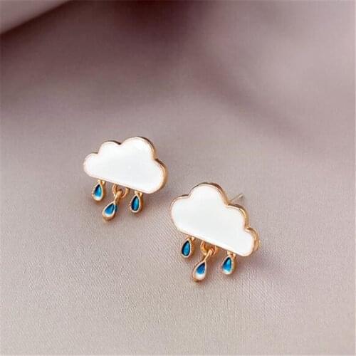 Creative Fashion Cute Cloud Drop-Shaped Girl Earrings Party Charming Womens Stud Earrings Female Jewelry Accessories