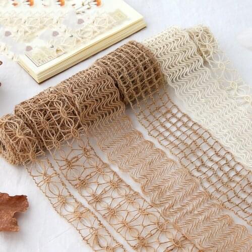 Vintage handmade hemp rope DIY scrapbook base collage weaving material decoration material homemade gift wrapping wide lace