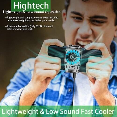 Hightech Phone Usb Charger Radiator Portable Fan Cell Phone Heatsink Fast Cooling Silver Phone Cooler for Gaming Watch Videos