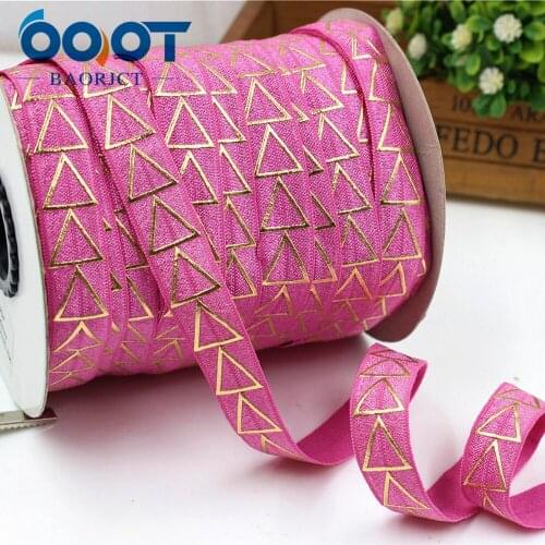 1760819 ,5/8'' 16MM hot gold print triangle Elasticity ribbon ,10 yards DIY handmade hair accessories Material , free shipping