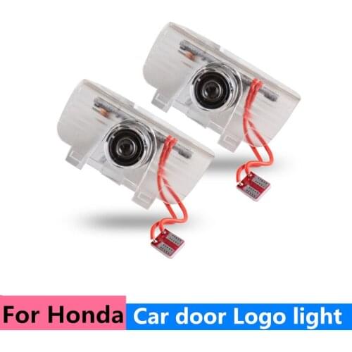 2pcs Led Lights Car Emblem Logo Door Welcome Light Laser Projector Lamp For Honda SPIRIOR Odyssey Elysion CR-Z Auto Accessories