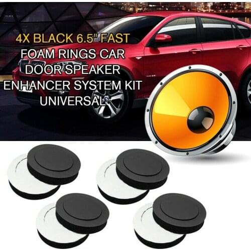 New pcmos Universal Black FAST Foam Rings Car Door Speaker Enhancer System Kit Interior Accessories Heat Insulation Cotton 4pcs