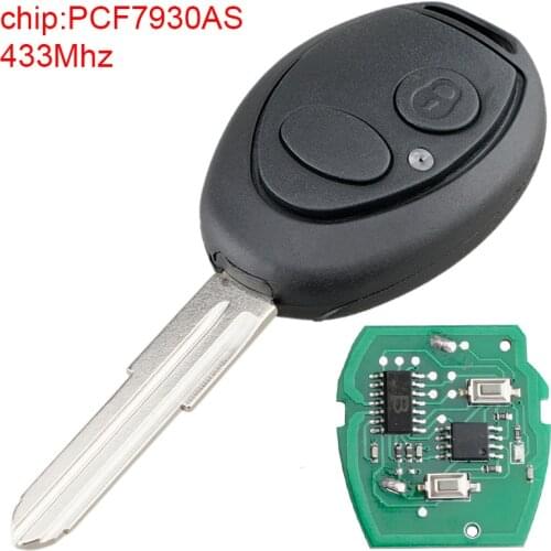 433Mhz 2 Buttons Car Remote Key Fob with PCF7930AS Chip Fit for Land Rover Discovery 2 TD4 / TD5