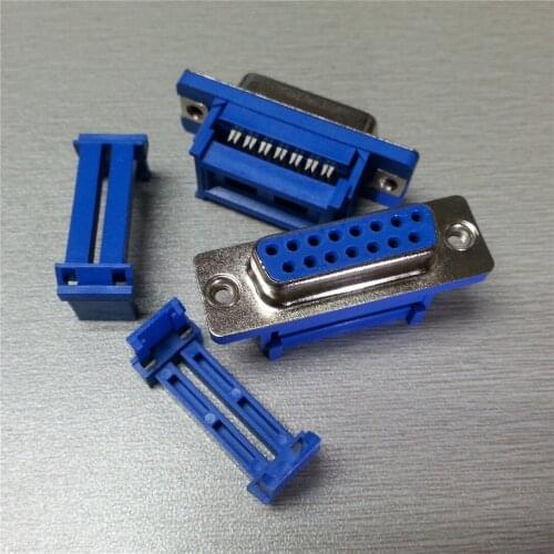 5PCS DIDC15 DB15 Female Serial Port CONNECTOR IDC crimp Type D-Sub COM CONNECTORS 15pin socket 15p Adapter FOR ribbon cable