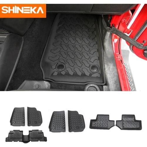 SHINEKA Car Mat Antislip Rubber Rear Row Floor Mats Pad Liner Carpets for Jeep Wrangler JK 2007-2017 Car Accessories