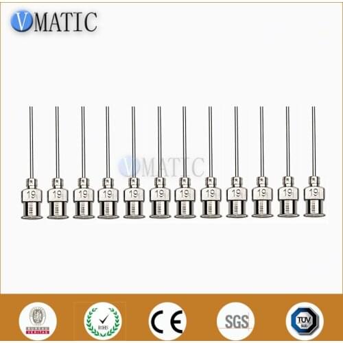 Free Shipping 12Pcs 1 Inch Tip Length 19G Brass And Stainless Steel Dispenser Needle Tips