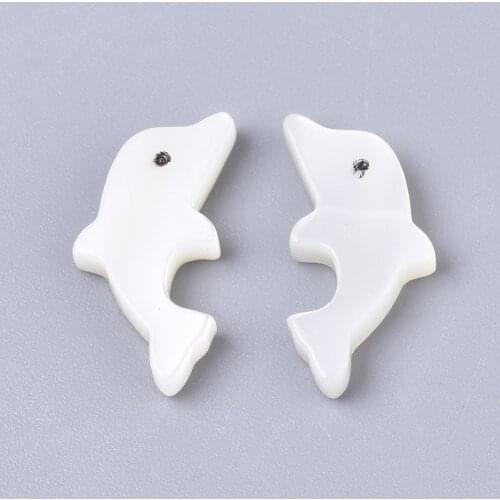 20pcs Palm Hamsa Hand White Shell Beads for Jewelry Making DIY accessories, FloralWhite 16x11x2.5mm, Hole: 1mm F80