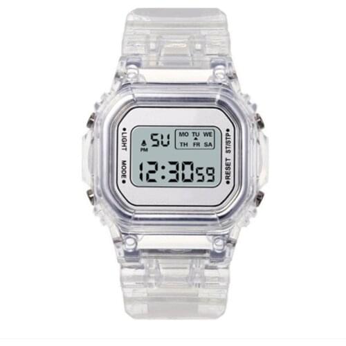 Fashion Men Women Watches Gold Casual Transparent Digital Sport Watch Lovers Gift Clock Children Kids Wristwatch Female Clock