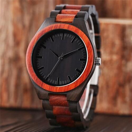 Handmade Full Bamboo Watch Mens Wooden Quartz Analog Watches Creative Wood Clock Adjustable Bracelet Band Wristwatch Reloj Gift