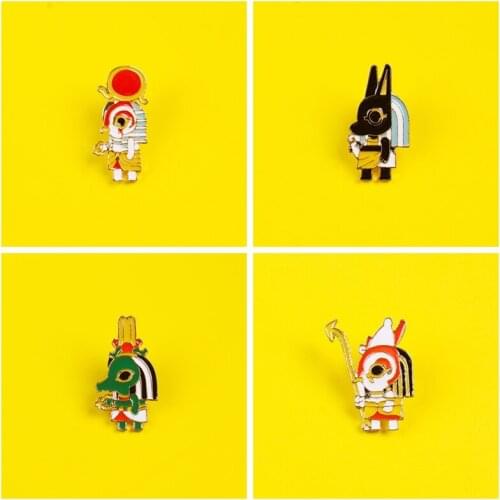 Chick Dog Brooch Mummy Metal Badges On Jeans Jacket Cartoon Lapel Pin Bags Badge Gifts Brooches Paired Jewelry Animal Badge