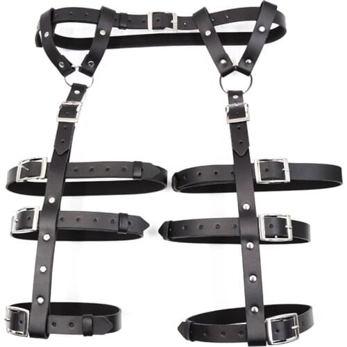 DOMI Sexshop Couples Sex Game Toys Sexy Costumes Erotic Leather Fetish Thigh Harness Gay Toy BDSM Bondage Set for Women