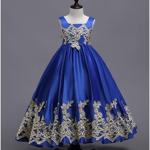 Elegant Embroidery Princess Girls Wedding Flower Dress 4-15Yrs Teenager Girl Dresses Children Baby Party Dress Christmas Clothes