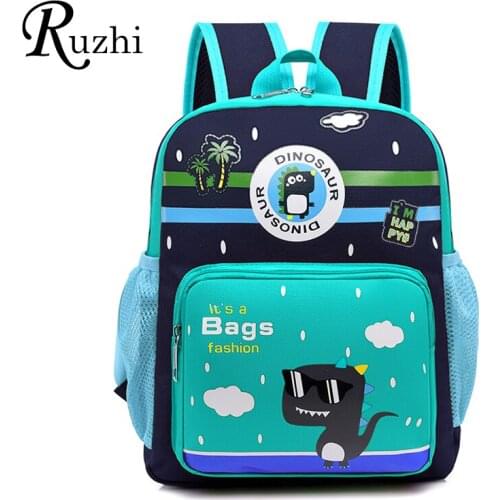Multiple Pockets Cartoon Canvas Kids Bag Waterproof School Bags Dinosaur Backpack Kids Boys Girls Children 2021 New Design Bags