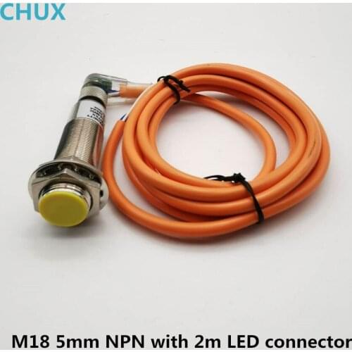 Inductive Proximity Sensors M18 NPN NO/NC/NO+NC with Bend connector 5mm distance flush type proximity Sensor Switch