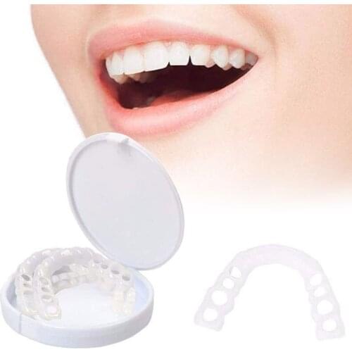 New Fake Teeth Simulation Braces Smiling Veneers Dentures Cosmetic Upper And Lower False Tooth Cover Perfect Smiling White Tool
