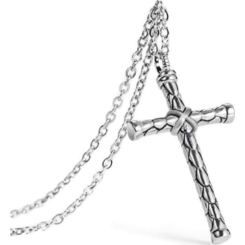 Classic Retro Cross Alloy Pendant Necklace For men Women Fashion Simple Vintage Metal Accessories Wholesale