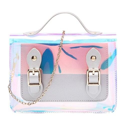 Laser Crossbody Bag for Women Transparent Leather Chain Bag Fashion Wild Mini Shoulder Messenger Bag PVC Small Tote Bag 2021