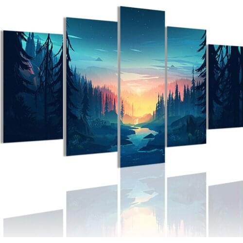 Small Memory by Mikael Gustafsson 5 Panels Canvas Painting HD Poster Wall Art Print Picture Living Room Home Decoration Frame