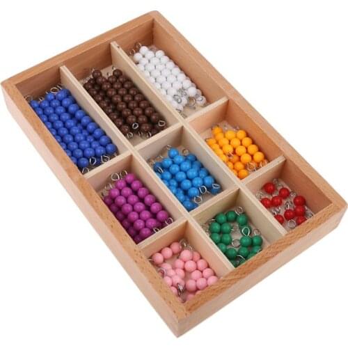 Montessori Materials Educational Wooden Toy Colorful Checker Board Beads Math Toys Early Childhood Preschool Training