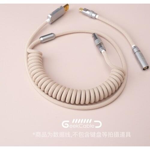 GeekCable Handmade Customized Mechanical Keyboard Data Cable For GMK Theme SP Keycaps Vintage White