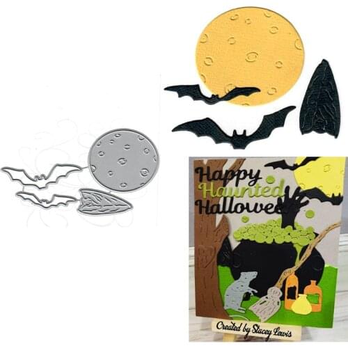 Halloween night bat Metal cutting dies cross stitch scrapbooking diesstencil Holiday card christmas new cutting dies for 2021