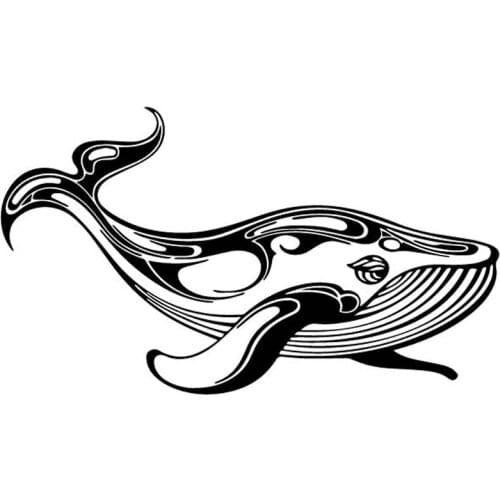 Cute Whale Animal Sticker High Quality Car Window Decoration Personality Pvc Waterproof Decal Black/white, 19cm*11cm