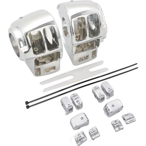 Motorcycle Chrome Handlebar Control Switch Housings Switch Caps For Harley Touring For Harley FLHTCU FLHTK FLTR FLTRU 1996-2013