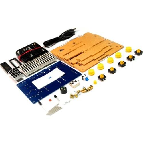 DIY Game Kit PCB Electronic Soldering Training Kit Support Retro Tetris/Snake/Plane/Racing Games With Acrylic Case
