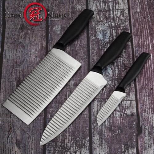 3 Pcs Kitchen Knife Sets Chef Cleaver Paring Knife Stainless Steel Potato Peeler Cabbage Slicer Knives Cutting Tools Gadgets