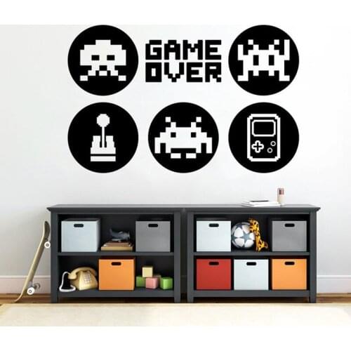 Game wall decal, video game decal, kids room decor, game over decal, gamer C5036