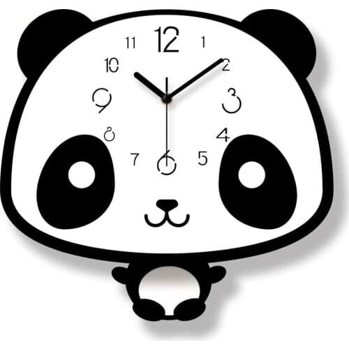 Cartoon Swing Panda Wall Clock Pendulum Wall Clocks Quality Quartz Large Dial Living Room Bedroom-Panda Watch Home Decor