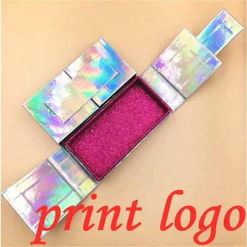 New Design Eyelash Packaging Box Double door Empty Lash Boxes With Tray Rectangle Case 25mm Mink Lashes Eyelashes Package