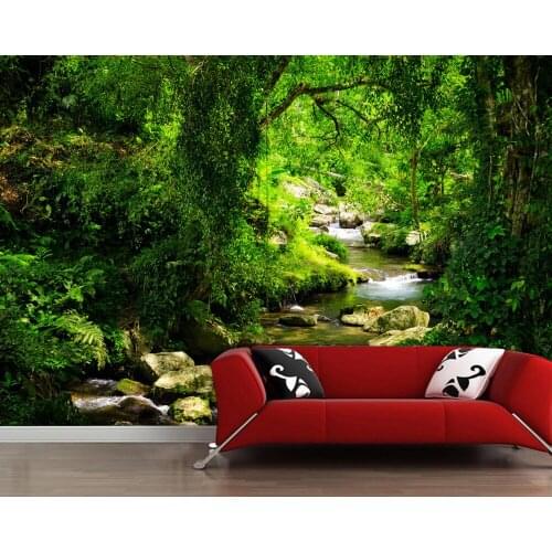 Forest stream stone natural 3d wallpaper,living room TV sofa wall kids'room wall papers home decor restaurant cafe bar mural