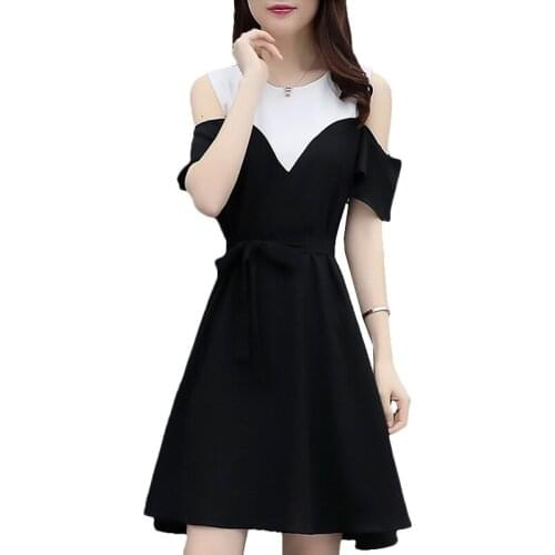 Ins Patchwork Dress Womens Clothes Japan Kawaii Retro Off The Shoulder Female Dress Korean Harajuku Dresses For Women 2020
