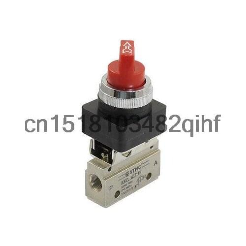 1/8"PT 2 Position 3 Way Flow Control Mechanical Pneumatic Gas Valve w Knob
