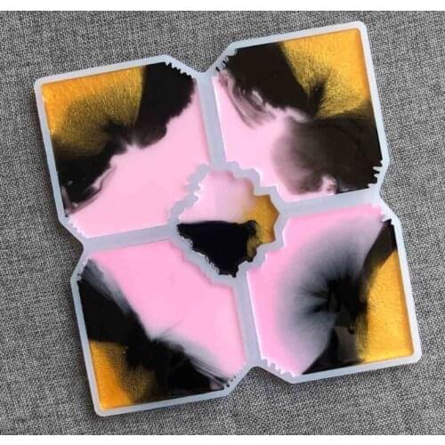 DIY crystal dropper mold irregular cup pad / table pad mold manual pendant mirror resin table mold