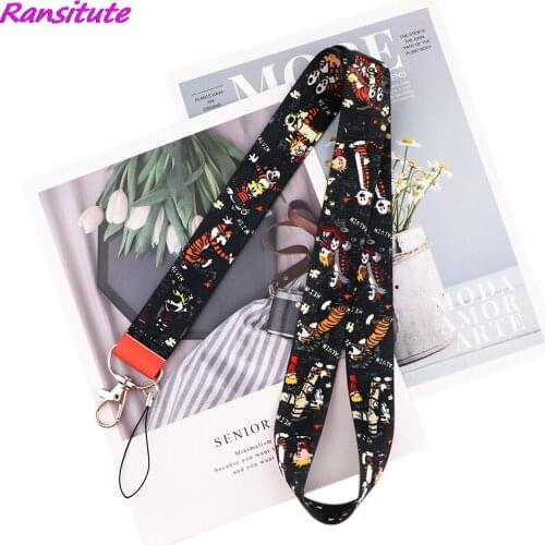 Ransitute R1785 Tiger Keychain Tags Strap Neck Lanyards For Keys ID Card Pass Gym Mobile Phone USB Badge Holder DIY Hang Rope